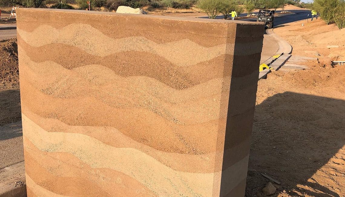 Storyrock Rammed Earth wall in Arizona