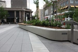 Sandscape Refined benches at Republic Plaza in Denver, Colorado.